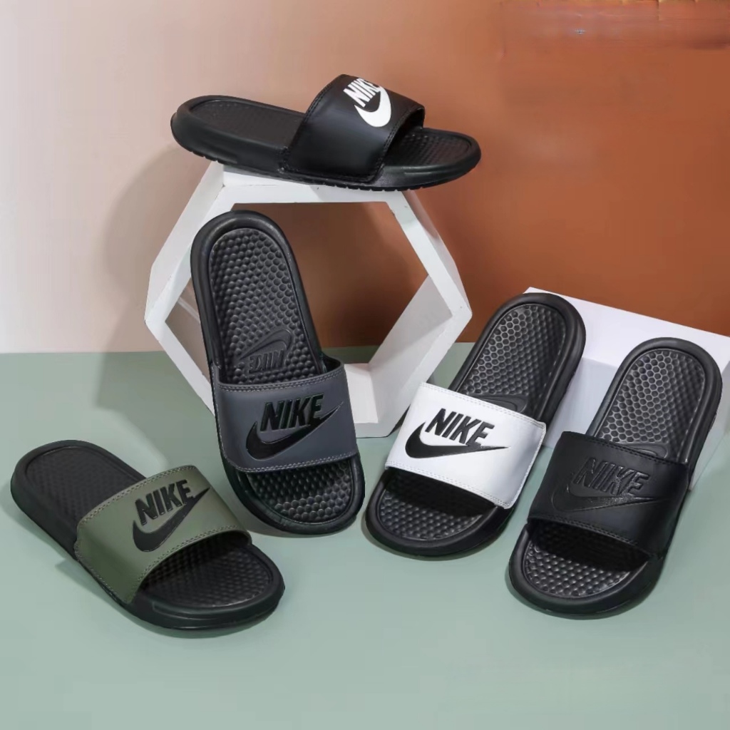 Nike gray hot sale slippers