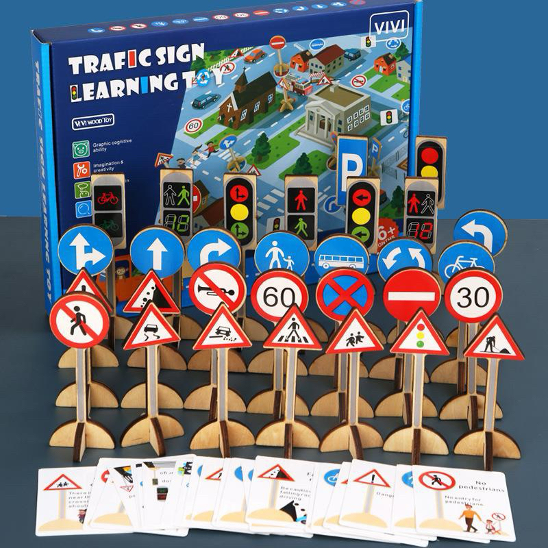 educratePH Wooden Traffic Road Sign with Mat and flashcards | Shopee ...