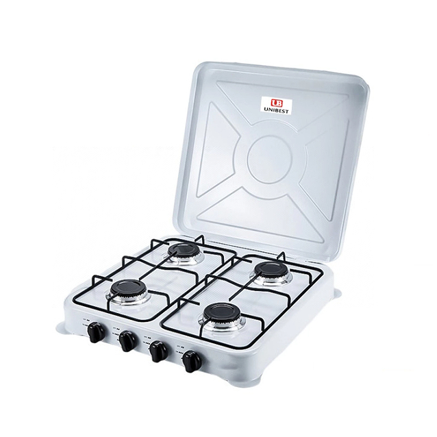 Unibest Portable 4-BURNER Gas Stove With Cover Stainless Stove NG/LPG ...