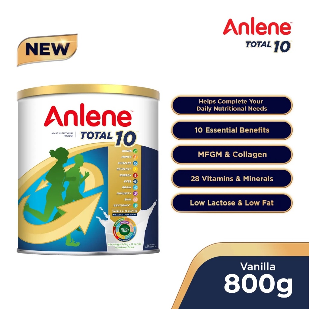 Anlene Total 10 Vanilla Flavor (800 g) Adult Nutritional Powdered Milk