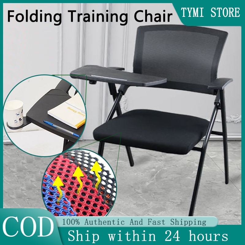 Office Chair Foldable Conference Training Chair With Writing Board ...