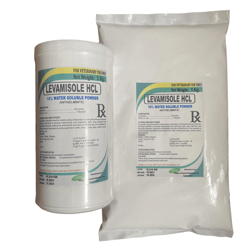 LEVAMISOLE ORAL POWDER DEWORMER FOR ANIMALS 1KG CANISTER / OPAQUE