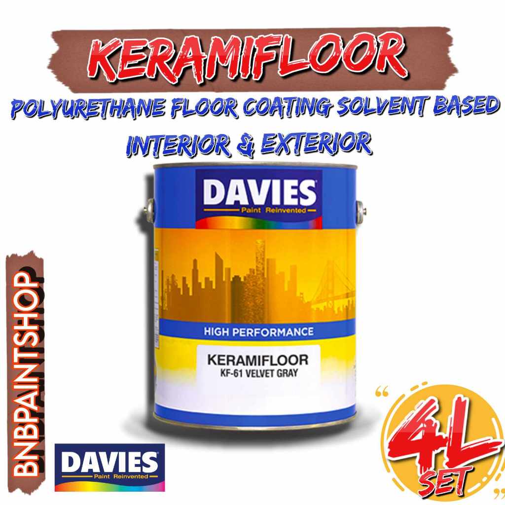 Davies Keramifloor Floor Paint 4 Liters Set Polyurethane Floor Coating