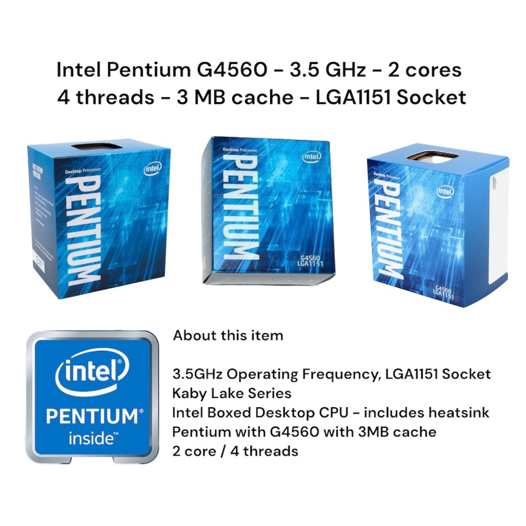 Intel Pentium G4560 3.5 GHz 2 cores 4 threads 3 MB cache LGA1151 Socket Shopee Philippines