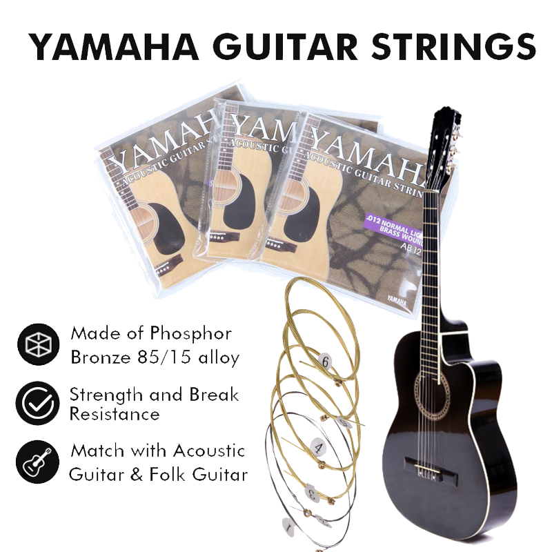 Yamaha 6/set of universal acoustic guitar strings brass hexagonal steel