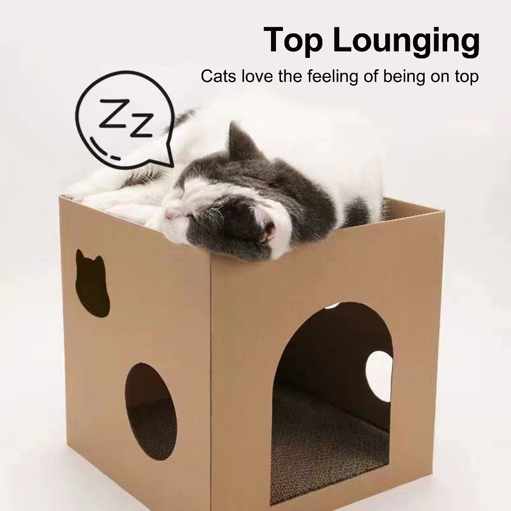 Double Cat Scratching Board Litter Original Color Box with Corrugated