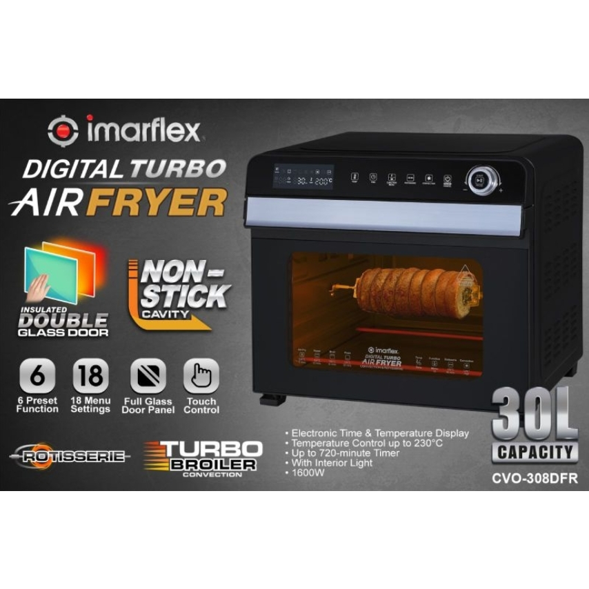 New!! Imarflex Digital Turbo Air Fryer Oven CVO308DFR (Houseware