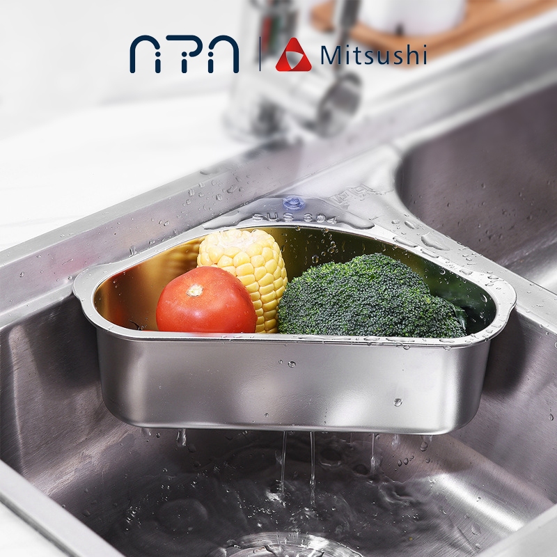 Nipiin Kitchen Sink Drain Basket Sink Strainer Stainless Steel Triangle  Basket Sink Food Strainer