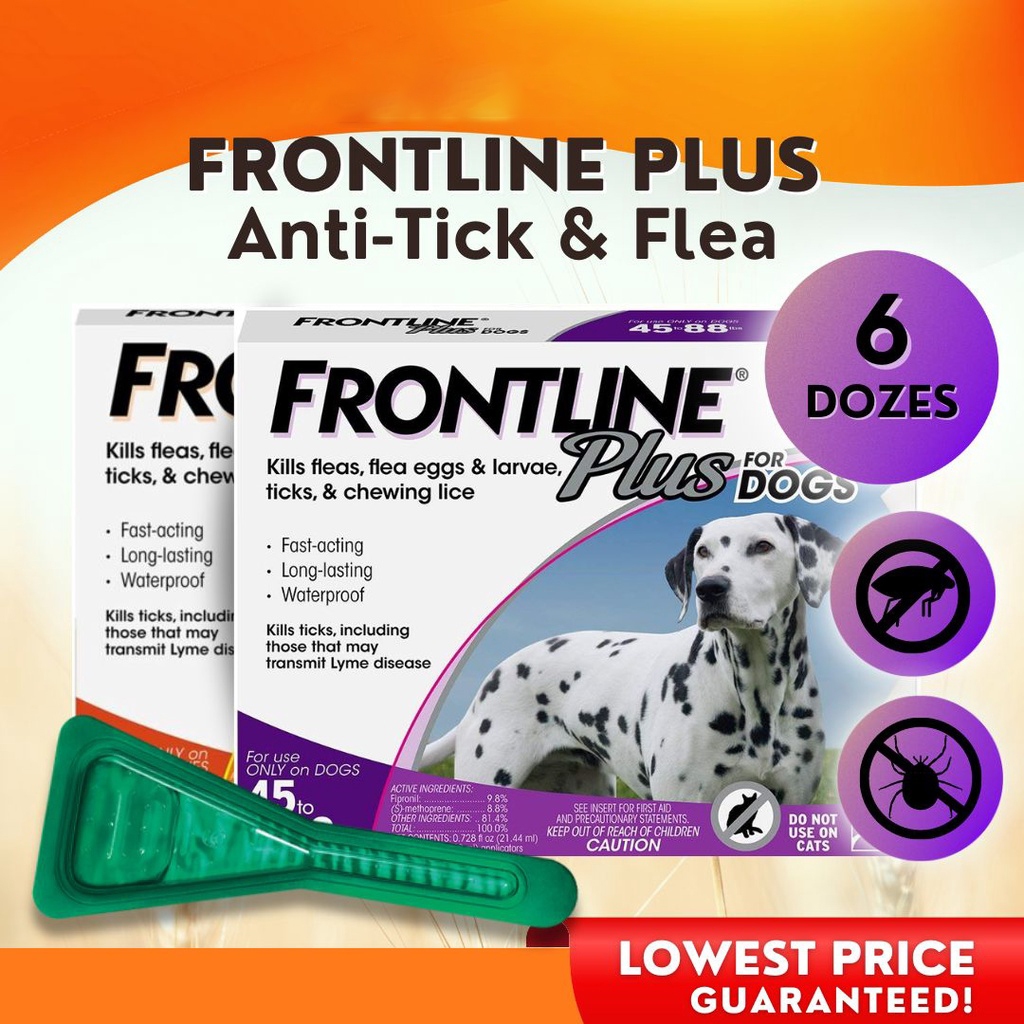 Frontline Plus Anti Ticks And Fleas For Dogs And Cats Repellent Anti