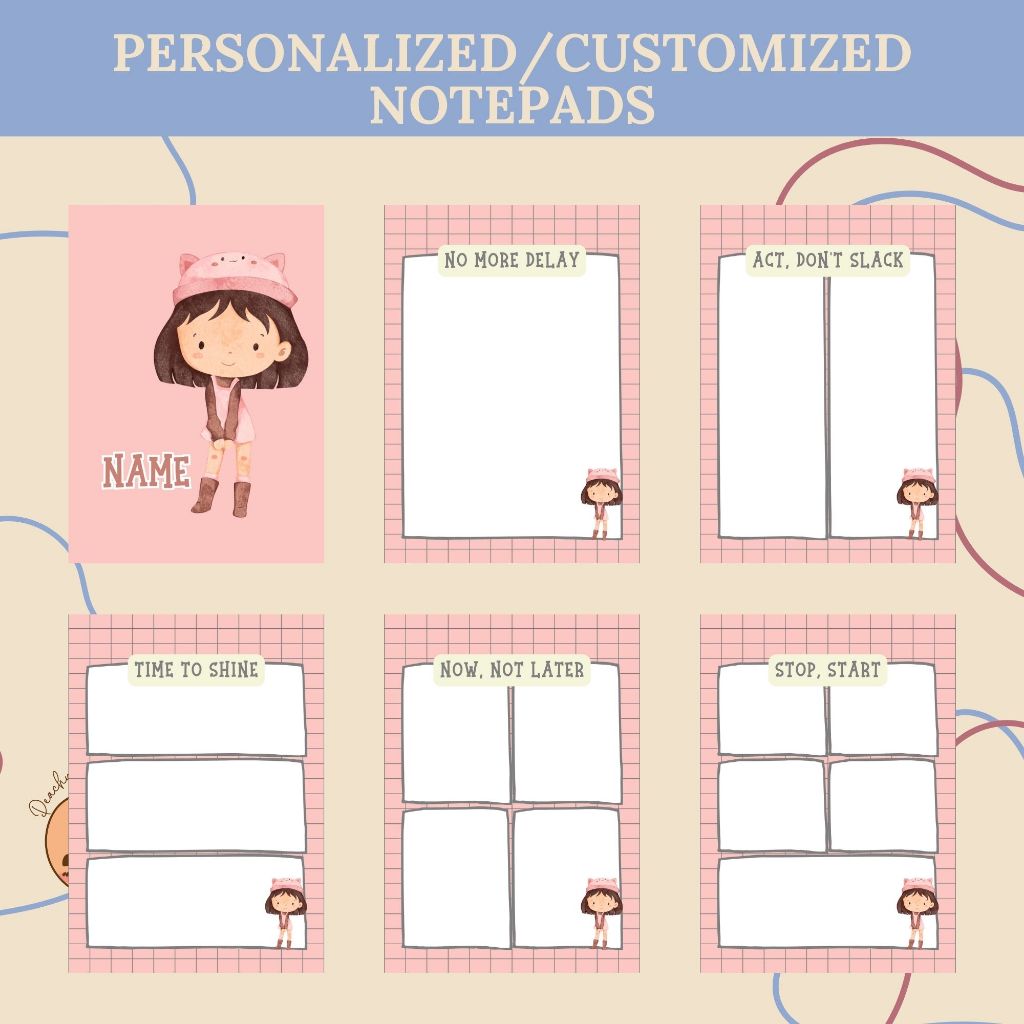 Personalized Notepad with Name, Customized Memo Pad, Christmas Gift
