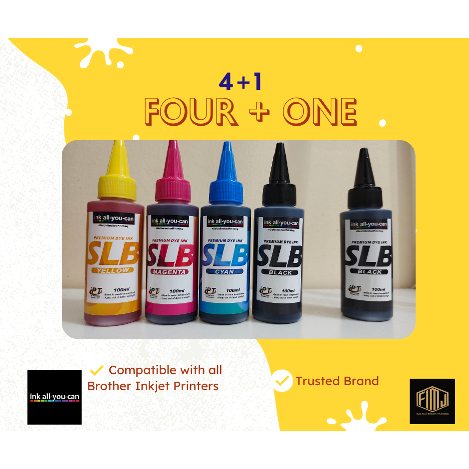 [FOUR + ONE] Ink AllYouCan Ink for Brother Inkjet Printers, 100 ml