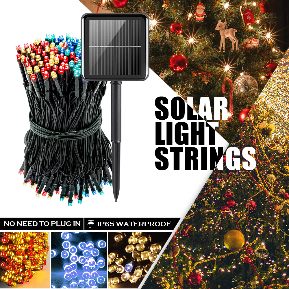 Solar Christmas Tree Decoration Lights Led Waterproof Outdoor 4 Modes