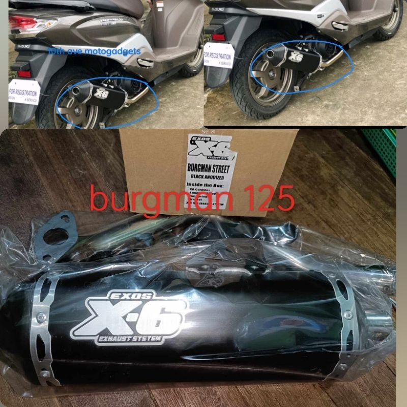 Exos pipe X6 for Suzuki burgman street 125/burgman Ex 125 | Shopee ...