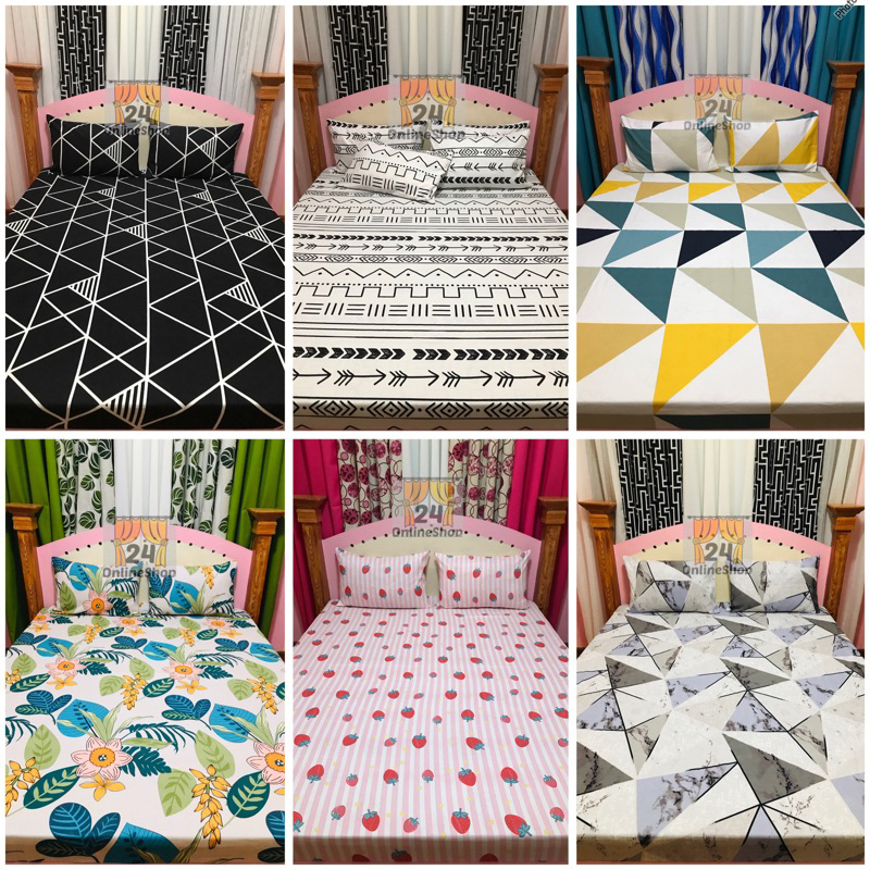 Printed Canadian Bedsheet with two pillowcases SALE BEDDINGS Shopee Philippines