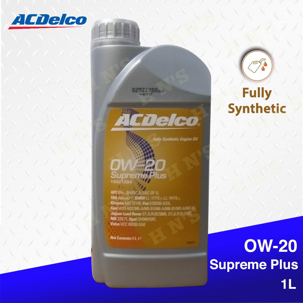 ACDelco Supreme Plus 0W20 ( Dexos D ) Fully Synthetic Engine Oil for