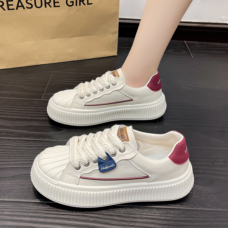 Korea Fashion Platform White Sneakers WOmen Casual LowCut Students Shoes Shopee Philippines
