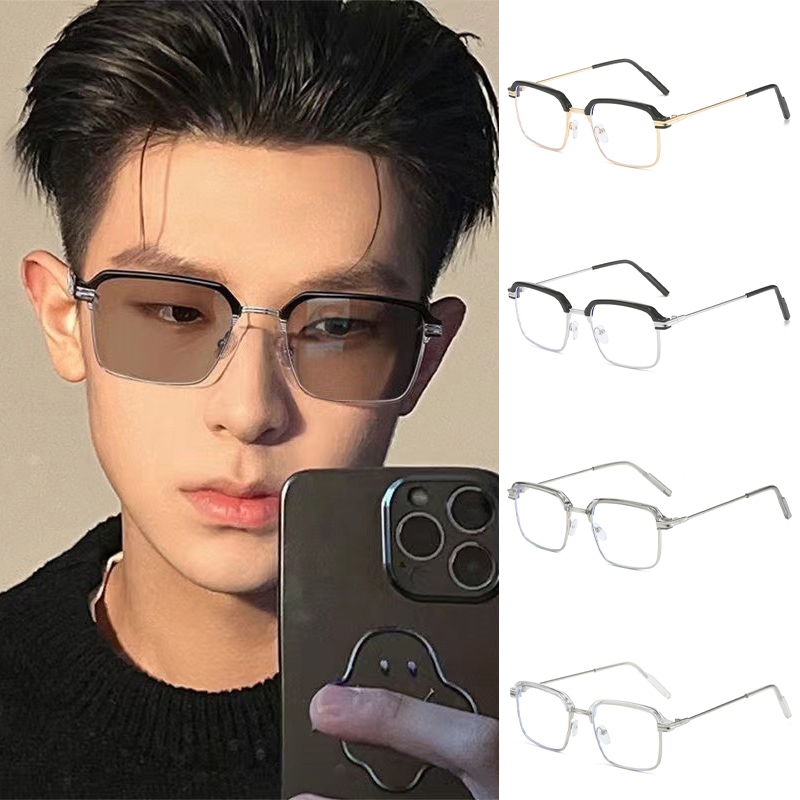 HP Antiblue Light Glasses Men Business Simple Glasses Retro Half Frame