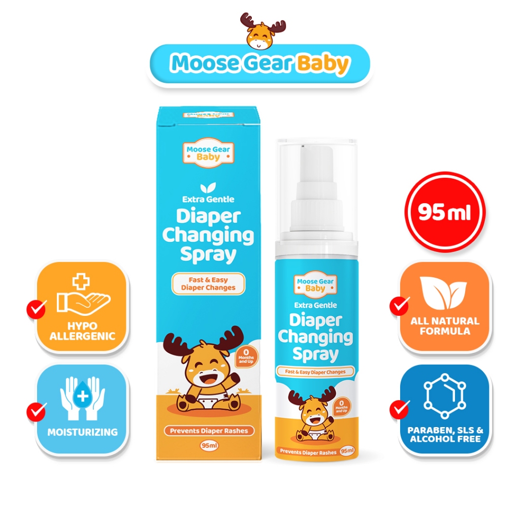 Moose Gear Baby Extra Gentle Diaper Changing Spray (95ml) for Newborn