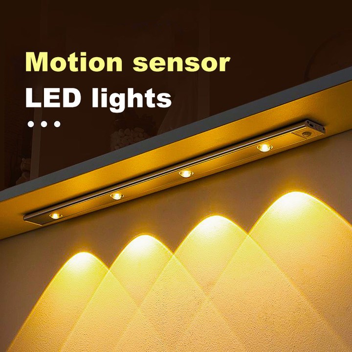 Type C Rechargeable LED Night Light Motion Sensor Under Cabinet Lamp ...