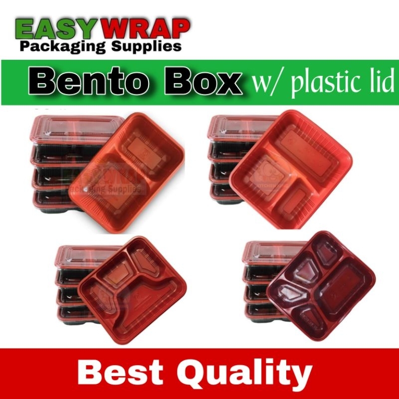 (Thick Lid) Bento Box Tray with Plastic Lid [1 to 5 kinds division ...