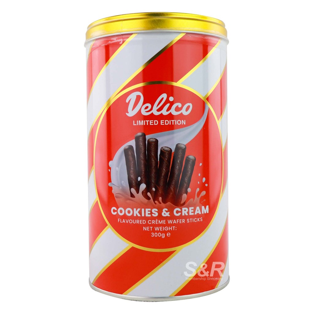 Delico Limited Edition Cookies And Cream Flavored Creme Wafer Sticks 300g