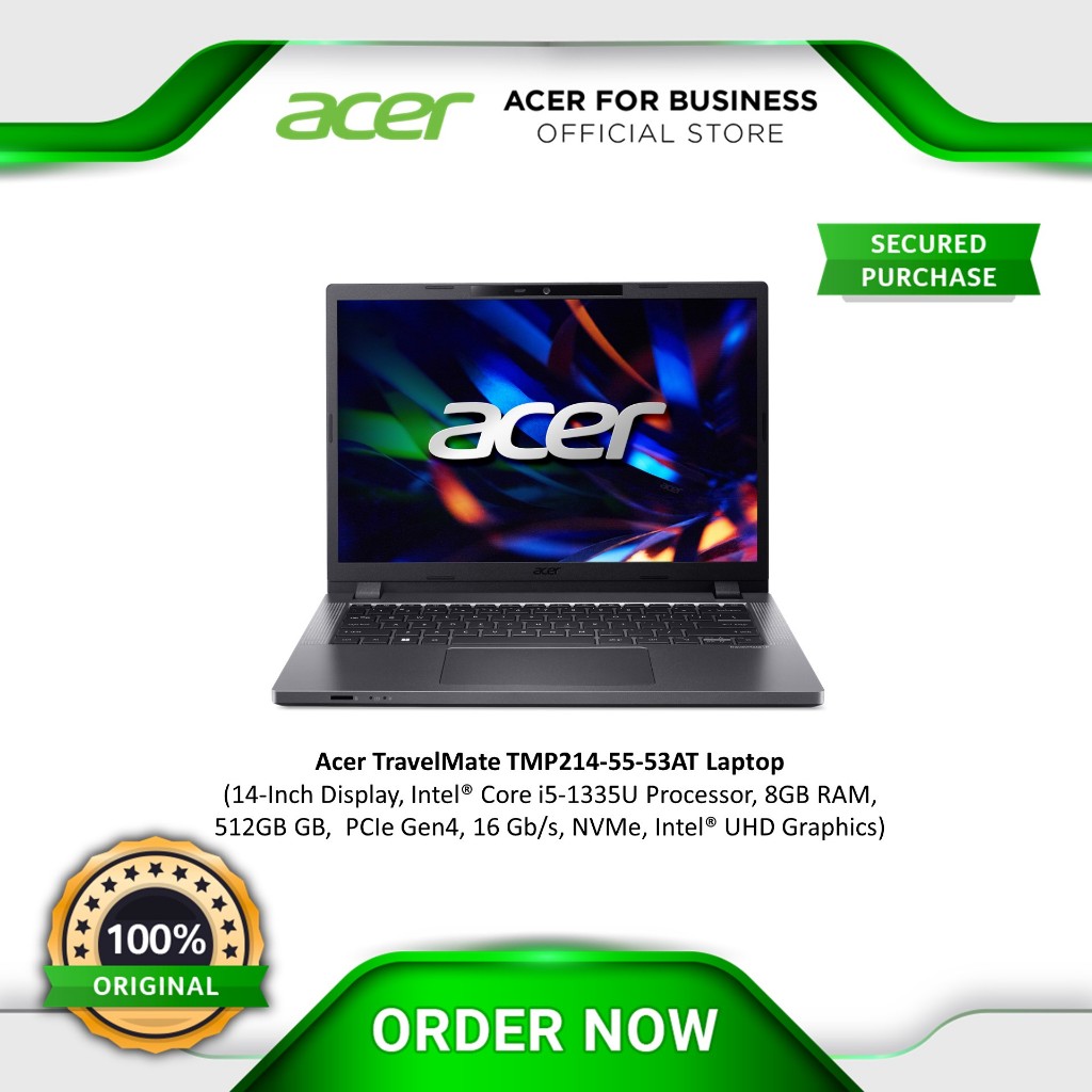 Acer TravelMate TMP214-55-53AT Laptop Intel Core i5 8GB RAM Intel UHD ...