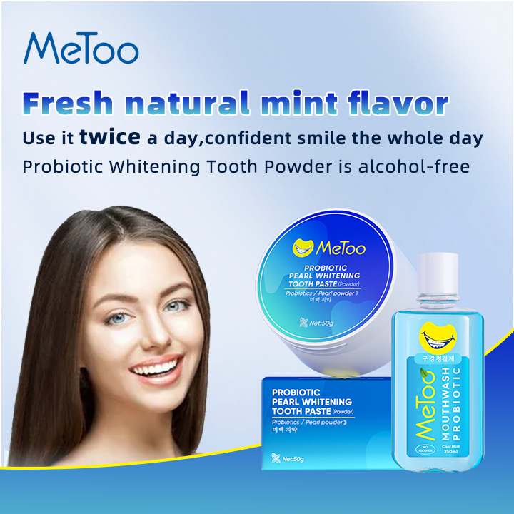 MeToo Teeth Whitening Powder/Whitening Tooth Powder/Probiotic Mouthwash ...