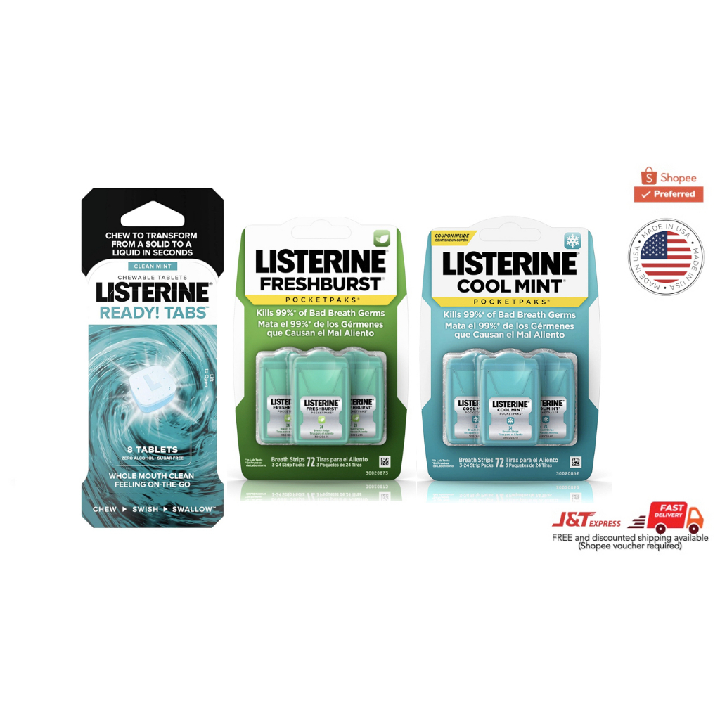 Listerine PocketPaks Portable Breath Strips | Shopee Philippines