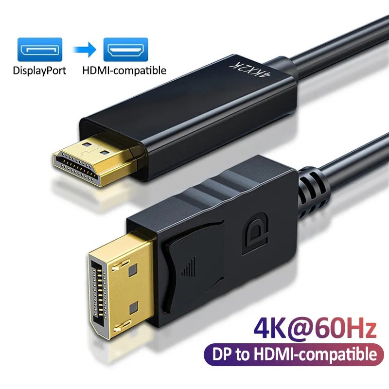 4K DisplayPort DP to HDMI Cable DisplayPort to HDMI Video Audio Cable Converter for PC TV Laptop