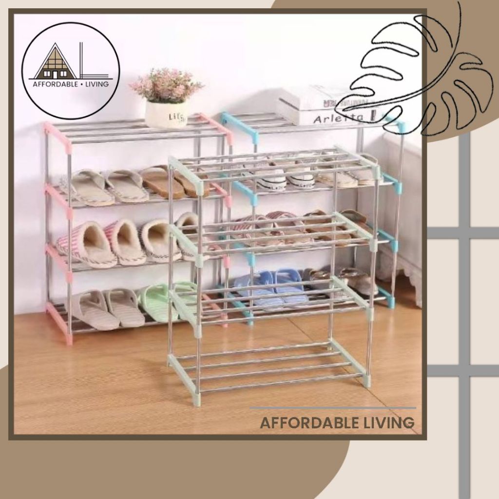 Affordable Living / 4 Tier Shoe Rack Tier Color Stainless Steel ...