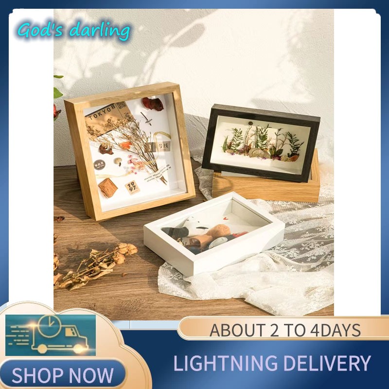 Shadow Box Frame Floating Dry Flower Photo Frame Depth 3cm Wooden ...