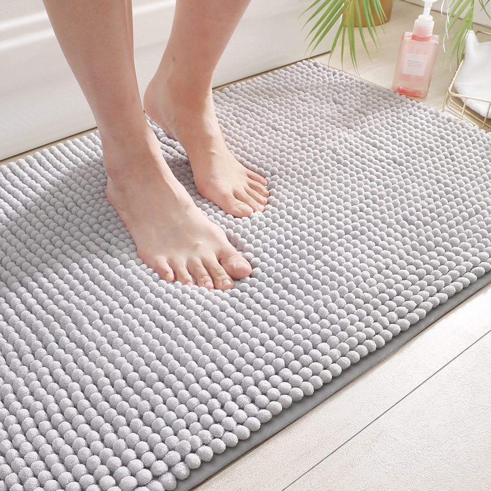 Bath Chenille Noodle Soft Luxurious Rugs Absorbent Non Slip Latex Back Microfiber Bathroom Mat