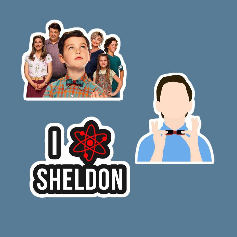 Young Sheldon Stickers | Vinyl Matte Laminated Waterproof and ...