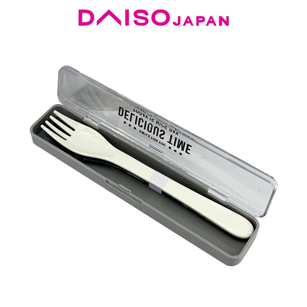 Daiso Spoon and Fork with Case in Monotone Shopee Philippines