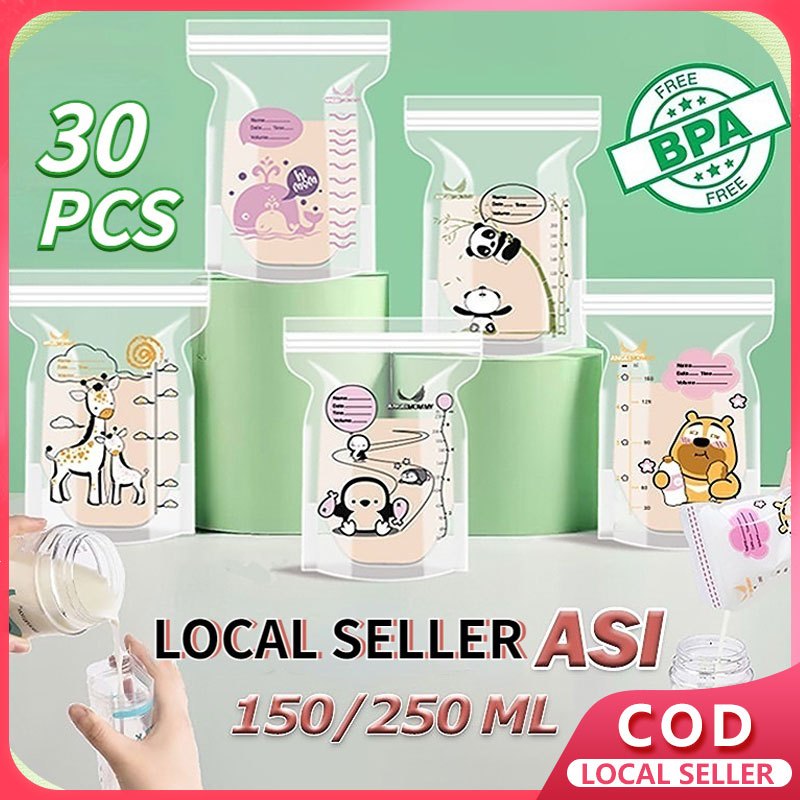 30PCS/PACK Breastmilk Storage Bag Disposable Double Lock Milk BPA Free