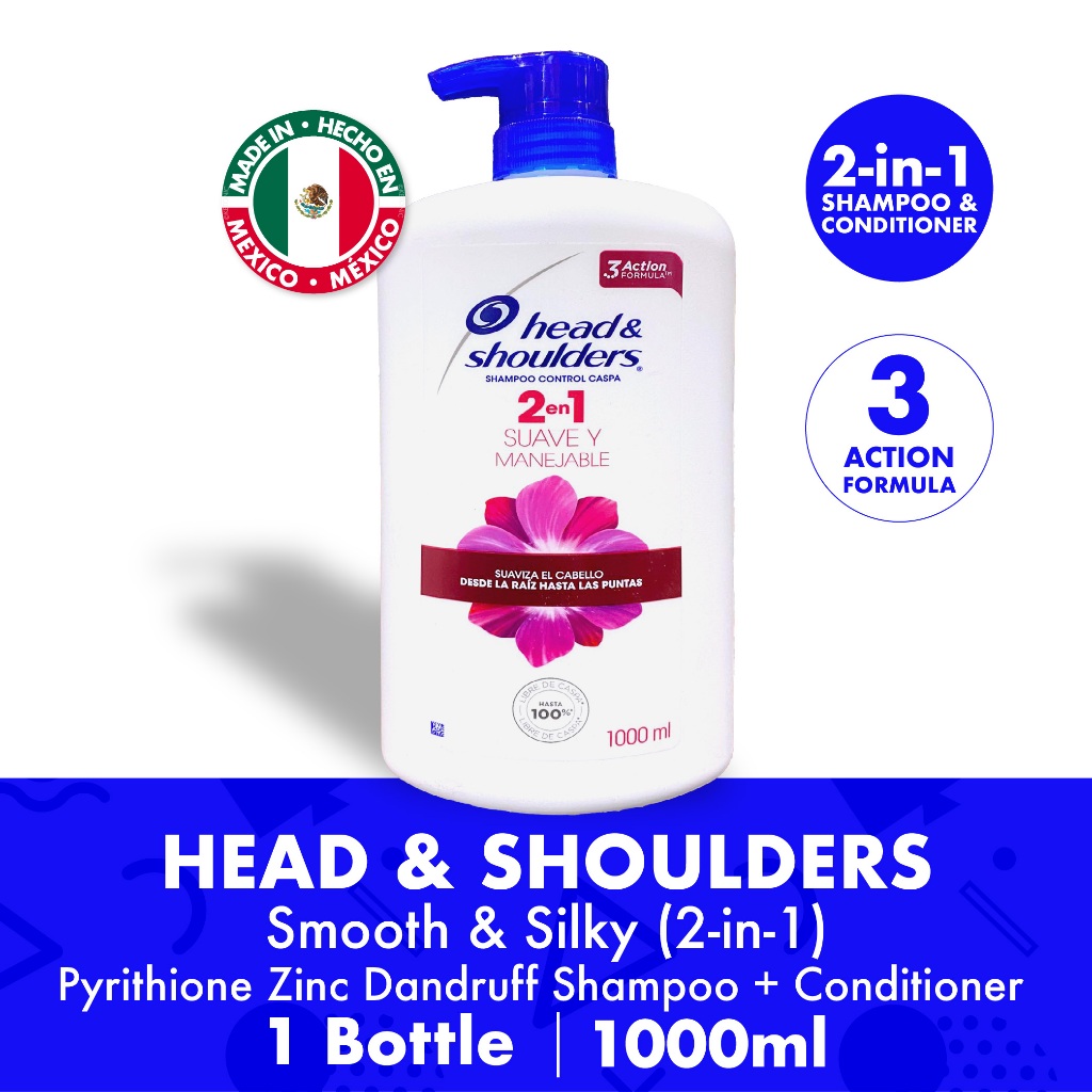 Head & Shoulders Smooth & Silky 2 in 1 Pyrithione Zinc Dandruff Shampoo