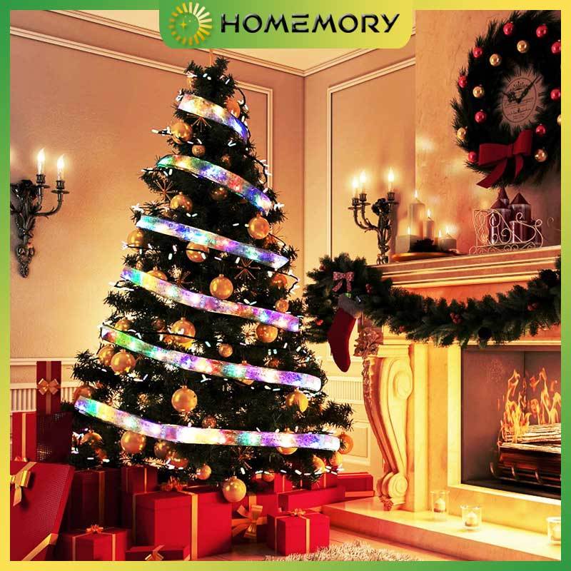 Double Layer LED Fairy Light String Christmas Ribbon Bows for Christmas
