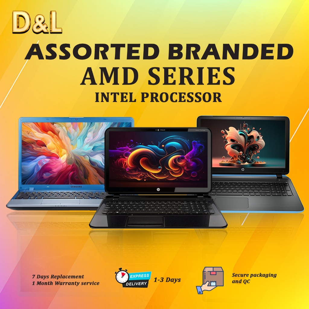 LAPTOP Assorted Branded [Refurbished]AMD SERIES Processor Windows and ...