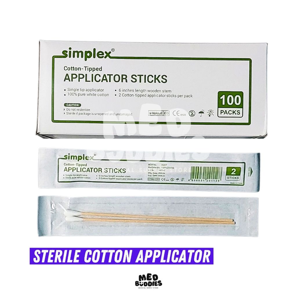 Sterile Cotton Applicator Stick Small Head (100 Pieces/Box) Shopee
