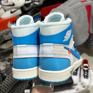 EASYRUN UA Shoes OFF-WHITE X AIR JORDAN 1 UNIVERSITY BLUE Highcut ...