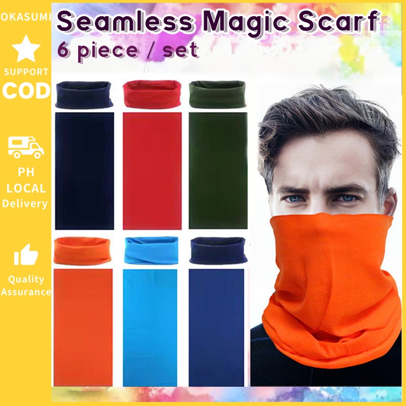 6pcs Men's And Women's Fitness Sports Handkerchief Bike Motorcycle Mask