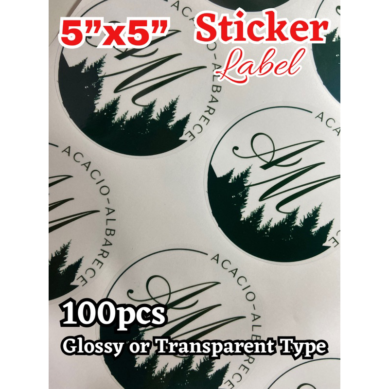 100PCS | Sticker Label | Glossy or Transparent Label | Product Label ...