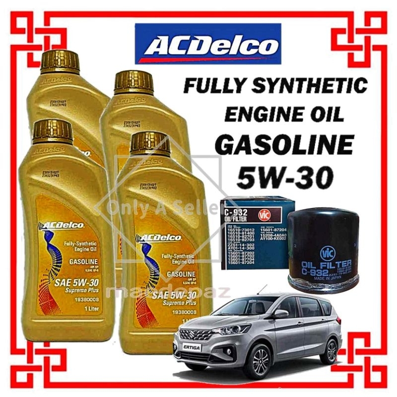 Suzuki Ertiga Change oil Package 4L AC Delco Fully Synthetic plus VIC C