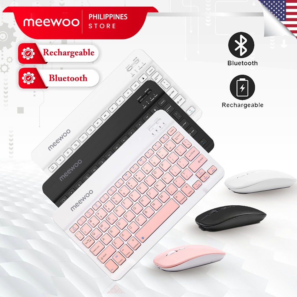 Meewoo Wireless Bluetooth Keyboard and Mouse Set for Android Tablet ...