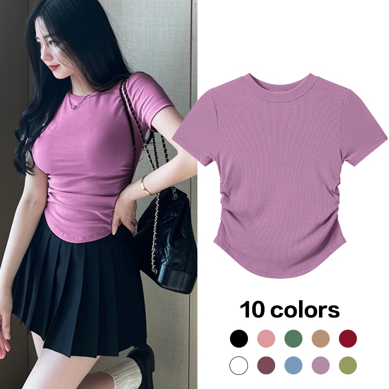 Sentmoon Womens Loose Fit Shirts Crew Neck Short Sleeve Tops Workout Casual Basic Plus Size Womens Summer Tops 2025 Up To 40 Off