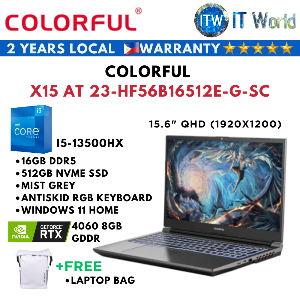 Colorful X15 AT 23-HF56B16512E-G-SC | i5-13500HX | 16GB DDR5 | Gaming ...