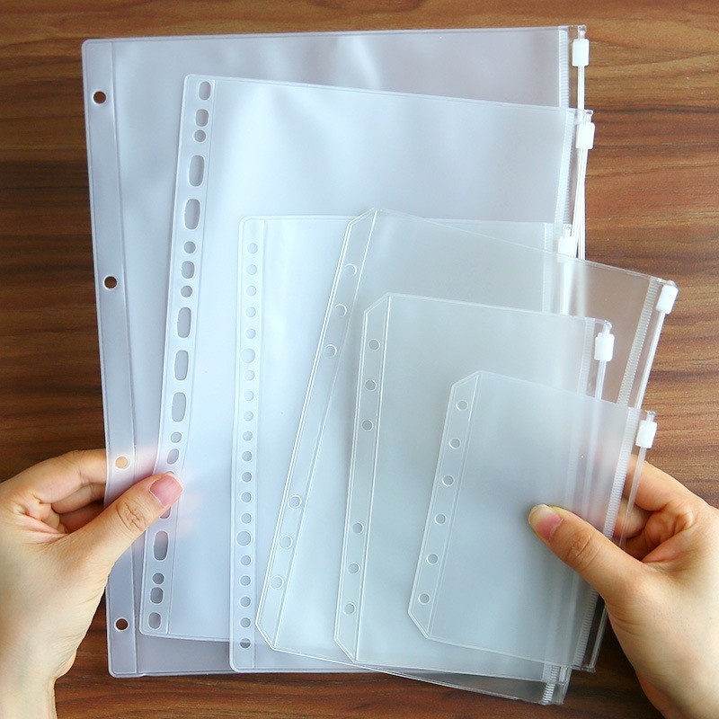 Transparent A5 A6 B5 Ring Binder Pockets Zip Envelope PVC Pouch ...