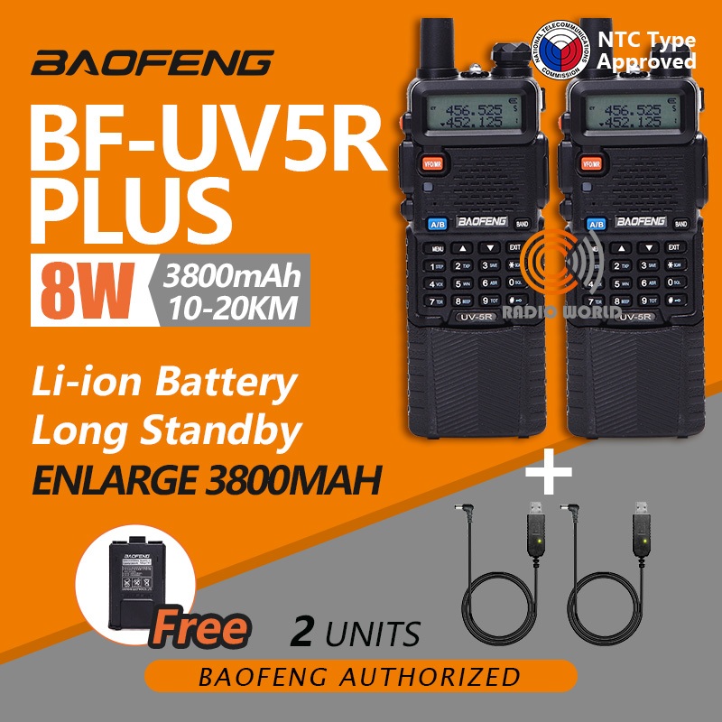 Baofeng Uv 5r Walkie Talkie Set Of 2 Vhf Uhf 8w 128ch Dual Band Two Way