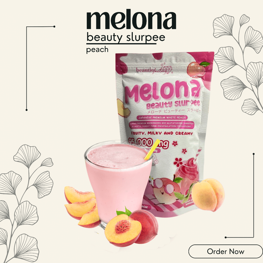 MELONA PEACH FLAVOR 18G PER SACHET COLLAGEN DRINK BEAUTY SLURPEE FRUITY