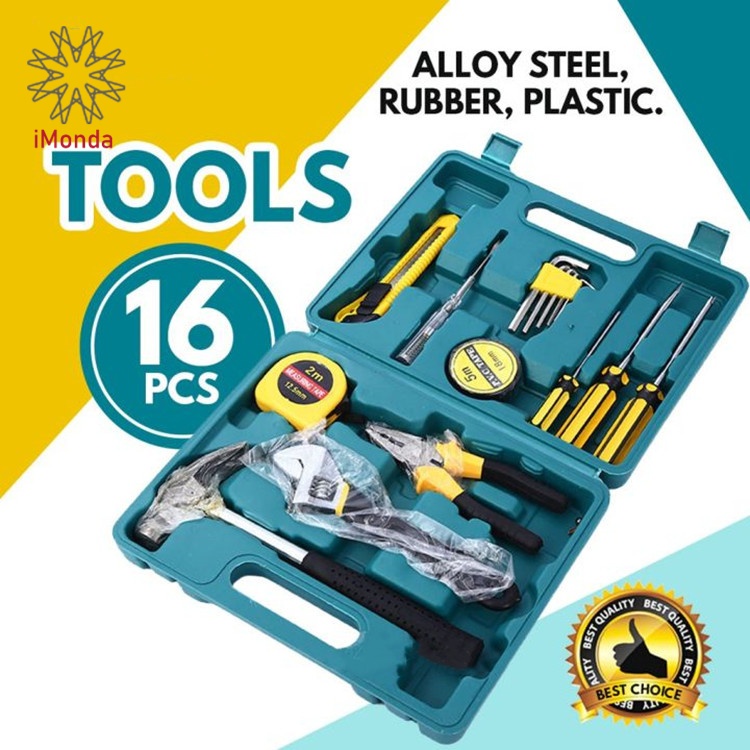 16pcs Professional Hardware Tools Set Accessory Repair Home Tool-Box ...